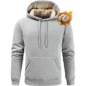 Gesean Men's Cotton Fleece Pullover Hoodie Long Sleeve Hooded Sweatshirt with Kangaroo Pocket
