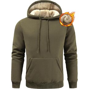 Gesean Men's Cotton Fleece Pullover Hoodie Long Sleeve Hooded Sweatshirt with Kangaroo Pocket