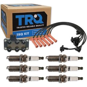 TRQ Ignition Coils & Spark Plugs Set Compatible with 01-05 Ford Explorer Mercury Mountaineer
