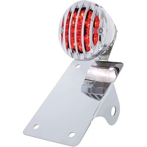 United Pacific 86856 Motorcycle 21 LED Bobber Style Vertical Tail Light with Smoke Lens - Chrome Grille Bezel