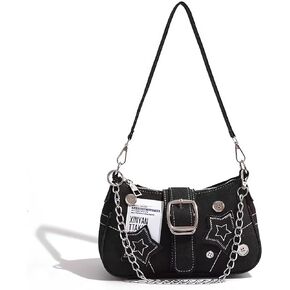 Cute Y2k Purse, Black y2k Shoulder Bag Crossbody Purse, Y2K Accessories Goth Punk Style Bag for Women Girl