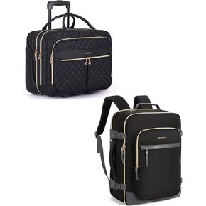 BAGSMART Rolling Laptop Bag Women and Travel Backpack