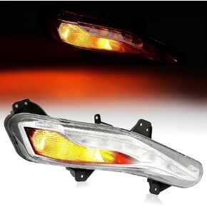 HECASA LED Fog Turn Signal Lights Compatible with 2019-2023 Chevy Chevrolet Malibu Replacement for 84575553 84575552 Front Bumper Fog Lamps W/LED DRL Driver & Passenger Side Clear Lens