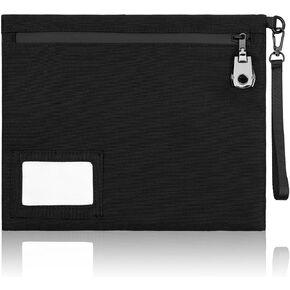 VOCHIC Money Bag with Lock - 11.8 x 9.6 Inch Polyester Locking Portable Travel Money Pouch, Durable Cash Bag Bank Bags with Zipper for Cash, Coin, Bank Deposits, Notary Supplies, Passports, Valuables
