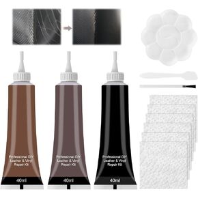 FYeang 3Pcs Leather Repair Kit, Waterproof Leather Couch Repair Kit, Vinyl Leather Paint Repair Kit, Leather Repair Care Cream, Multi-Purpose Leather Repair Gel, for Sofas, Car Seats, Leather Jackets in Saudi Arabia