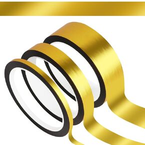 3 Rolls Gold Washi Tape Gold Foil Washi Tape Self Adhesive Gold Tape Decorative Tape for Christmas, Weddings, Art and Crafts, 3 Sizes (Matte Gold,Total 165yard)