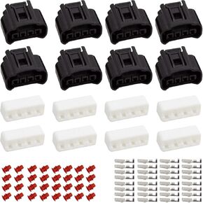 Set of 8 Ignition Coil 4 Pin Plug Connector Replacement for Toyota Lexus Camry Yaris 2000-2010# 90980-11885,7283-7449