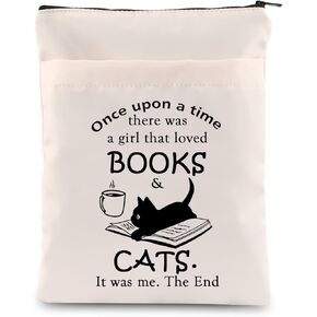 MAOFAED Book and Cats Book Sleeve Black Cat Book Cover Librarian Gift Book Lover Gift for Her (The End booksl)