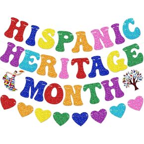 Happy Hispanic Month Decorations, Hispanic Heritage Month Banner for Hispanic History Month Mexican Latin Spanish Heritage Month Party Supplies
