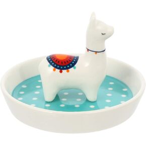 BESPORTBLE Alpaca Ceramic Jewelry Holder Sheep Ceramic Ring Dish Desk Trinket Tray Animal Jewelry Organizer for Home Wedding Valentines Day Souvenir Decor