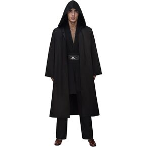 Men's Jedi Robe Costume Adult Halloween Tunic Hooded Robe Pants Uniform Anakin Outfits Cosplay Full Set