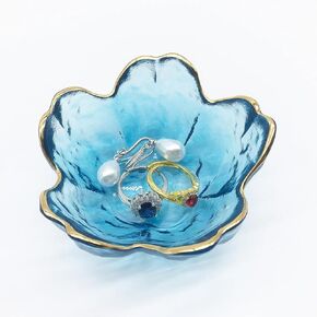 Flower Jewelry Holder Dish, Small Ring Dishes for Women, Glass Jewelry Dish, Nightstand Decor Trinket Dish, Crystal Ring Holder Dish Jewlery Plate, Jewelry Bowl Dish for Rings, Earrings, Gifts