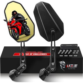 MZS Racing Motorcycle Mirrors, Double Adjustable Fairing Rear View Side Mirror ​Arrow Black Compatible with CBR600RR CBR1000RR CBR500R CBR300R Hayabusa GSXR 600 750 1000 YZF R1 R6 R6S FZ6R ZX6R ZX10R