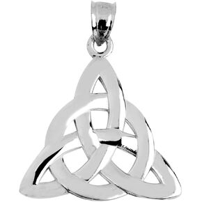 925 Sterling Silver Traditional Celtic Trinity Knot Charm Pendant (0.75")