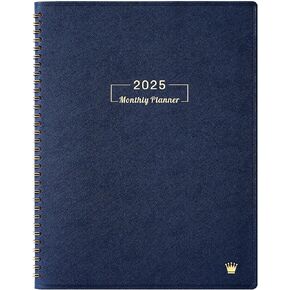 2025 Monthly Planner - 2025 Planner, 2025 Calendar Monthly Planner, 12 Monthly Planner with Tabs, Jan. 2025 - Dec. 2025, 8.86" x 11.4", Faux Leather, Pocket, Note Pages, Twin-Wire Binding