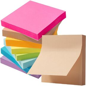 Mr. Pen- Sticky Notes, 3"x3", 8 Pads, Bright Colors Sticky Notes, Sticky Note, Self-Stick Note Pads, Sticky Pads Sticky Notes Aesthetic, Colorful Sticky Notes, Sticky Notes Bulk, Bulk Sticky Notes