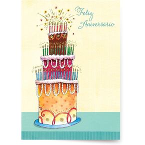 Designer Greetings Norwegian Language Happy Birthday Cards, Norwegian Cream Cake (6 Cards with Envelopes / 6 kort med konvolutter)