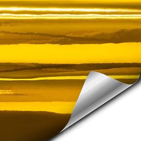 VViViD Supercast Yellow Gold Conform Chrome Metallic Finish Stretch Vinyl Wrap Film Decal Sheet Roll (1ft x 5ft)
