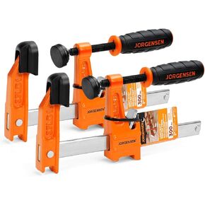 Jorgensen 2-Piece Steel Bar Clamp Set, Light Duty F-Clamp, 8-inch & 12-inch