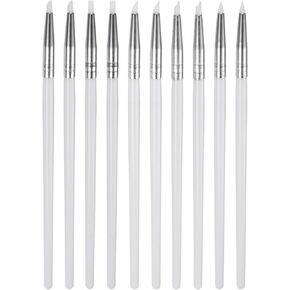 HARFINGTON 10pcs Clay Sculpting Tool Set, Clay Sculpting Shaper Rubber Tip Shaping Pen Silicone Brushes Shaping Carving Modeling Tool for Ceramic Sculpture Polymer Clay, White