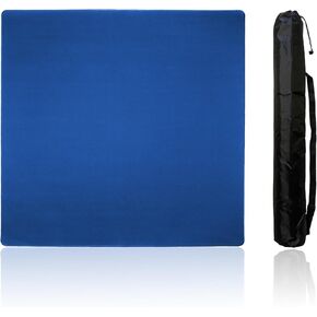Mahjong Mat,Mahjong Table Mat with Black Carrying Bag,Rubber Anti Slip Game Mat and Noise Reducing Table Cover for Mahjong,Dominoes,Poker,Card,Board Games Table Mat (Blue, 31.5 Inches)