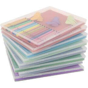Nsmykhg A4 Clear Portable Project Case, 8 Pack Scrapbook Paper Storage Box, Plastic File Box & Document Case, Photo Storage Containers, Magazine Protectors, Stamp Storage Box,12x8.8x0.87 Inches