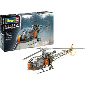 Revell Model Making I Alouette II I Kit I Scale 1:32 I 191 Pieces I Craft Set from 12 Years I Detailed Model with Authentic Design I Helicopter Moulded Colour