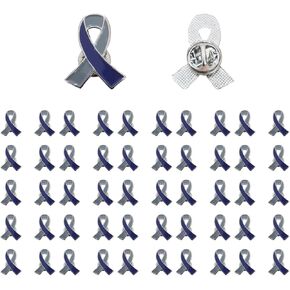 Diabetes Awareness Pins Gray & Blue Ribbon Ename Lapel Pins Diabetes Awareness Supplies