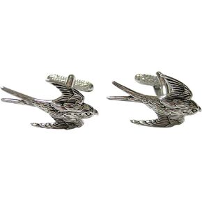 Silver Toned Sparrow Bird Cufflinks