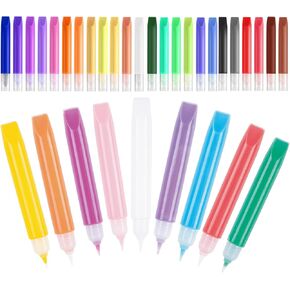 Suncatcher Paint Pens Bulk Kit 24 Pcs 24 Colors 10ML Each School Supplies for Painting Suncatchers, Stained Glass, Window Art Paint Refill, Arts and Crafts