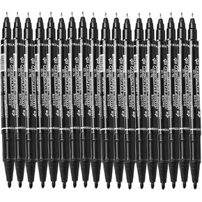 YIKANGHENG 18 Pcs Mark Pen, Permanent Quick Drying Black Ink Wipable Markers Pens for Whiteboard, Plastic,Glass,Stone,Metal and Wood (Black)
