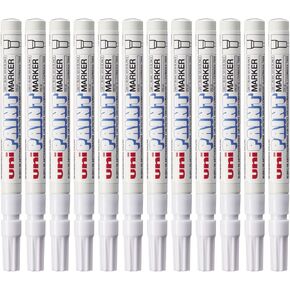 Uni-Ball 489411 Paint Marker Bullet Tip Fine Point Px21 Line Width 0.8-1.2mm White Ref 9001957 [Pack 12]