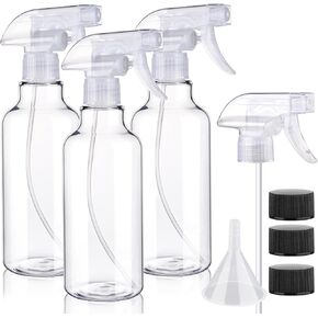 3 Pack Plastic Spray Bottles Empty Spray Bottle 10oz/300ml Heavy Duty Spraying Bottles Mist/Stream Water Bottle for Cleaning Solutions, Essential Oils, Hair, Cooking (Amber)