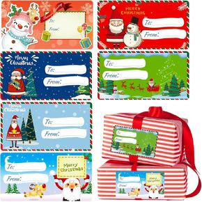 Christmas Gift Tags 120 Pcs Christmas Stickers Labels,Christmas Tags Labels Self Adhesive Christmas Tags Stickers Christmas Name Gift Labels Gift Tags for Christmas Presents