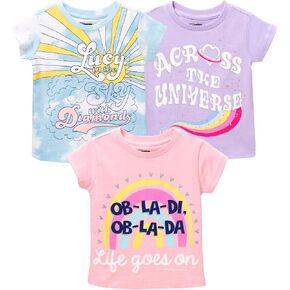 Lyrics by Lennon and McCartney Toddler Boy Girl 3 Pack T-Shirts White/Blue Yellow 4T