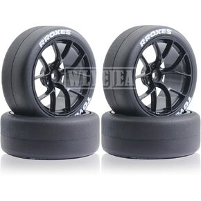1/10 RC Drift Wheels Y-type Hard Plastic Wheel Hub 12mm Hex 65mm Rubber Tires Compatible for 1/10 On-Road RC Drift Drifting Car Traxxas HSP Tamiya Kyosho Himoto HPI Redcat(4PCS) in Kuwait
