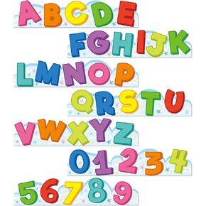 BeYumi Letter Number Border Trim - 84Pcs Alphabet Letter and Number Bulletin Board Borders Back to Shcool Colorful Letter A to Z Number 0 to 9 Preschool Kindergarten Elementary Chalkboard Decoration
