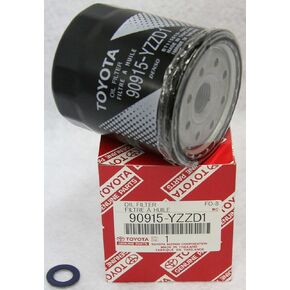 Toyota Genuine Parts 90915-YZZD1 Oil Filter and 90430-12028 Oil Drain Plug Gasket Oil Change Kit