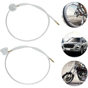 2 Pcs White 2XAerosol Nozzle w/ 19.69in. 360 Degrees Extension Hose for Male Stem Spray Cans Fluid Auto Car Nozzle Film 4.5mm Extension H3C9 Spray Guns and Accessories Body Repair Tools