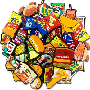 25PCS Fast Food Shoe Decoration Charms for Croc Clog Sandals