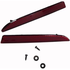 Pair Rear Bumper Reflector Light Lens Trim for Cadillac ATS Performance 2013-2017 for Pontiac G8 GXP 2009 for Chevrolet Traverse LTZ 2013-2016