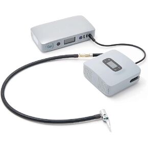 HALO Bolt ACDC Max with Air Compressor, Car Jump-Starting Portable Power Bank & Phone Laptop Charger with Interchangeable Air Nozzles, Silver Metallic (HALO-Bolt-ACDC-MAX+DC)