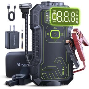 Car Jump Starter with Air Compressor 160PSI, 4500A Car Battery Jump Starter Battery Pack (9L Gas/8L Diesel), 12V Car Starter Jump Box, Type-C Fast Charging，USB QC 3.0，Extension Jumper Cable
