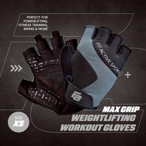 Fit Active Sports Max Grip Weight Lifting Workout Gloves for Gym Lifting, Biking, Fitness Training | Lightweight, Breathable, Non Slip | Men and Women in Kuwait