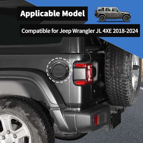 Voodonala for Jeep Wrangler JL JLU Gladiator JT 2018-2024 Gas Tank Door Black Gas Cover Cap,Aluminum+ABS JL 2&4Door Accessories 2018-2024(Model B,Matte Black) in Saudi Arabia