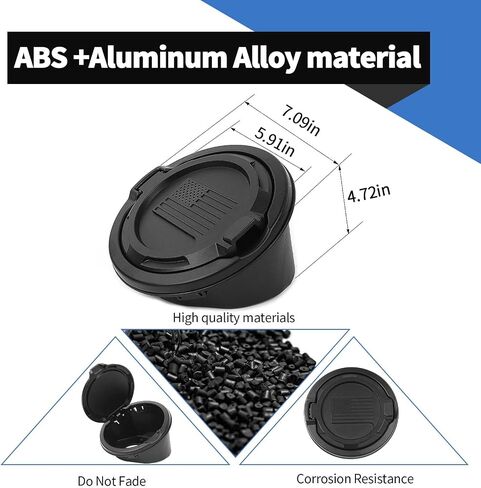 Voodonala for Jeep Wrangler JL JLU Gladiator JT 2018-2024 Gas Tank Door Black Gas Cover Cap,Aluminum+ABS JL 2&4Door Accessories 2018-2024(Model B,Matte Black) in Saudi Arabia