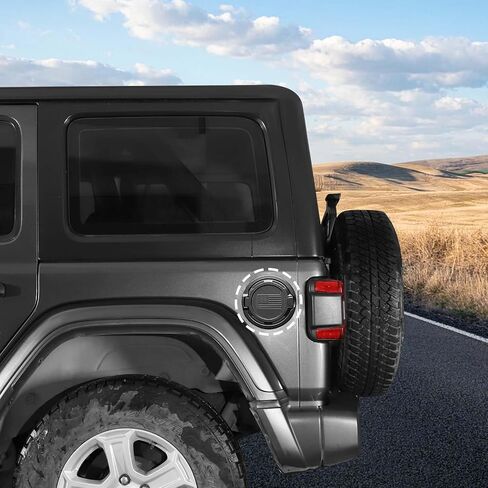 Voodonala for Jeep Wrangler JL JLU Gladiator JT 2018-2024 Gas Tank Door Black Gas Cover Cap,Aluminum+ABS JL 2&4Door Accessories 2018-2024(Model B,Matte Black) in Saudi Arabia