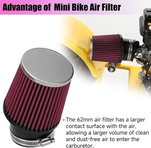أداء 62 مم طقم محول فلتر الهواء لاستبدال Baja DoodleBug DB30 Coleman RB100 Predator 79cc 97cc 105cc Motovox MBX10 MBX11 Monster Mega Moto MMB80 Lifan GX100 أجزاء الدراجة الصغيرة in Saudi Arabia