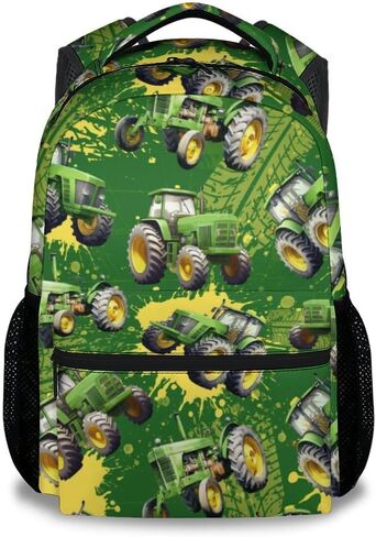 Backpacks for Boys, 17 Inch Tractor Bookbag for Kids, Lightweight Green Boys School Bag for Preschool, Travel, Primary in Saudi Arabia
