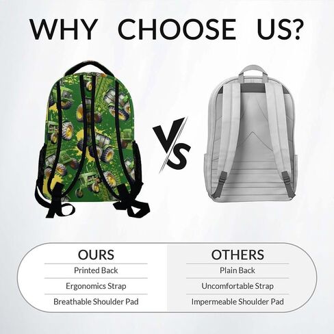 Backpacks for Boys, 17 Inch Tractor Bookbag for Kids, Lightweight Green Boys School Bag for Preschool, Travel, Primary in Saudi Arabia